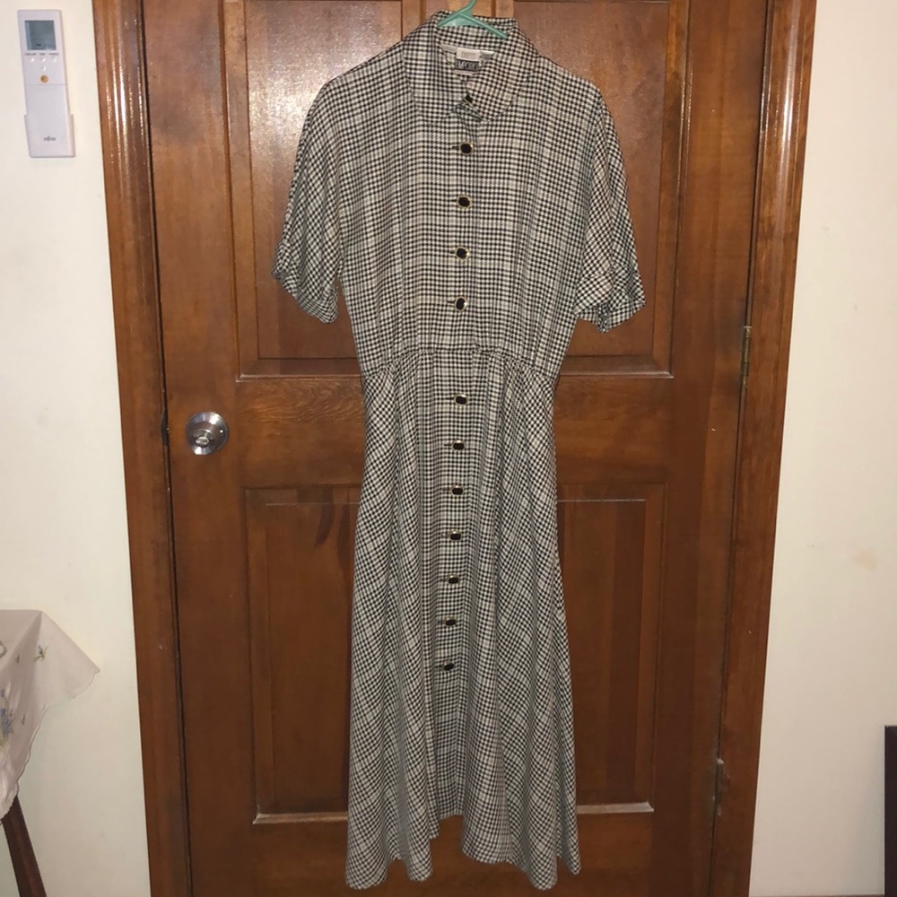 Houndstooth pattern vintage dress